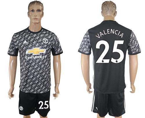 Manchester United #25 Valencia Black Soccer Club Jersey